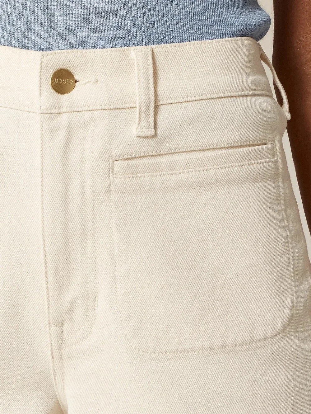 J. CREW Vintage Flare Jean Ecru Wash Ivory Full Length High Rise Sailor Size 30